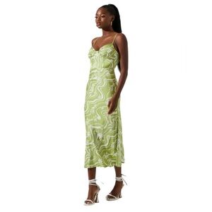 ASTR the Label Mabel Dress in Celery Floral/Green Size XS